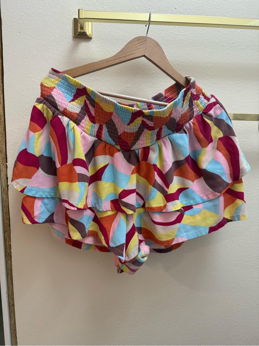torrid Multicolor Ruffle Skort - Pink, Blue, Orange, Yellow, Brown